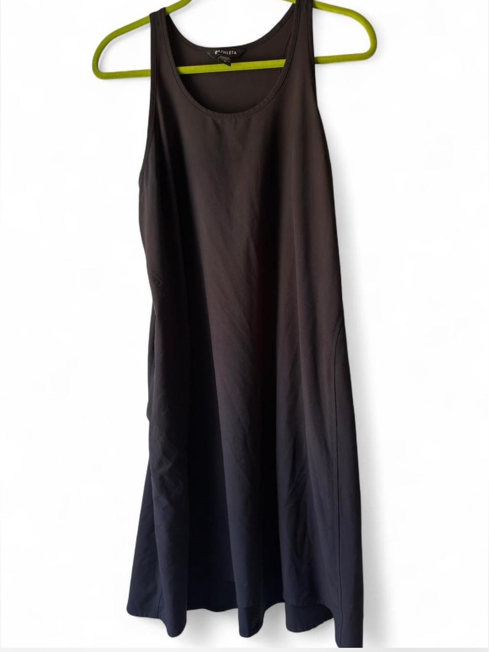 Athleta Classic Black Lightweight Active Midi Dress with Pockets - M